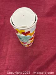MaxSold Auction: Starbucks 10 oz Ceramic Travel Mug Watercolor Hearts - Renfrew (Ontario, Canada) SELLER MANAGED Downsizing Online Auction - Plaunt Street South