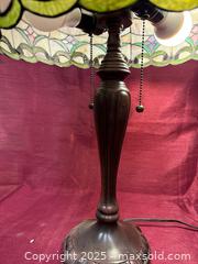 MaxSold Auction: Tiffany-Style Stained Glass Table Lamp, 15 in Shade, Bronze Base - Renfrew (Ontario, Canada) SELLER MANAGED Downsizing Online Auction - Plaunt Street South