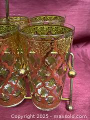 MaxSold Auction: Vintage MCM Culver Valenica Gold &#38; Green Collins Glasses 22k Gold High Ball/Low Ball Set - Renfrew (Ontario, Canada) SELLER MANAGED Downsizing Online Auction - Plaunt Street South