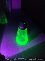MaxSold Auction: Uranium Glass Salt and Pepper Shakers  - Victoria (British Columbia, Canada) SELLER MANAGED Downsizing Online Auction -  Brigadoon Place