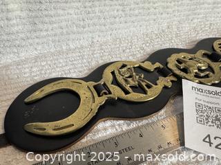 MaxSold Auction: 5 brass horse tacks on a leather belt - Saanich (British Columbia, Canada) SELLER MANAGED Downsizing Online Auction - Prospect Lake Road