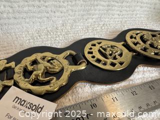 MaxSold Auction: 5 brass horse tacks on a leather belt - Saanich (British Columbia, Canada) SELLER MANAGED Downsizing Online Auction - Prospect Lake Road