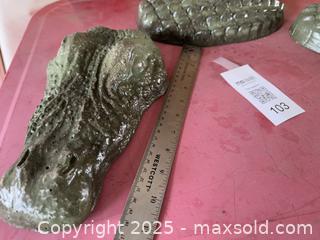 MaxSold Auction: Cement 3pc Crocodile  lawn/rock feature green heavy figures - Saanich (British Columbia, Canada) SELLER MANAGED Downsizing Online Auction - Prospect Lake Road