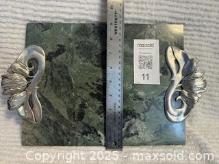 MaxSold Auction: Seagull Heavy Green marble with pewter handles -display vanity cheese charcuterie tray - Saanich (British Columbia, Canada) SELLER MANAGED Downsizing Online Auction - Prospect Lake Road