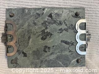 MaxSold Auction: Seagull Heavy Green marble with pewter handles -display vanity cheese charcuterie tray - Saanich (British Columbia, Canada) SELLER MANAGED Downsizing Online Auction - Prospect Lake Road