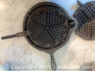 MaxSold Auction: Alfred Andresen &#38; Co Antique Cast Iron Waffle Iron, 8&#34; with stand - Kingston (Ontario, Canada) SELLER MANAGED Downsizing Online Auction - College Street