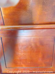 MaxSold Auction: Sleigh Wooden Queen Bed frame — Cherry/Mahogany Stain - Kingston (Ontario, Canada) SELLER MANAGED Downsizing Online Auction - College Street