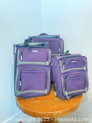 MaxSold Auction: Tracker 4 Piece Soft Luggage Set + Presto Vintage Leather Suitcase - Kingston (Ontario, Canada) SELLER MANAGED Downsizing Online Auction - College Street