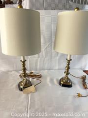 MaxSold Auction: Antique Brass Candlestick Style Table Lamp with Shade - Toronto (Ontario, Canada) SELLER MANAGED Estate Sale Online Auction - Esander Drive (STORAGE)