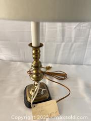MaxSold Auction: Antique Brass Candlestick Style Table Lamp with Shade - Toronto (Ontario, Canada) SELLER MANAGED Estate Sale Online Auction - Esander Drive (STORAGE)