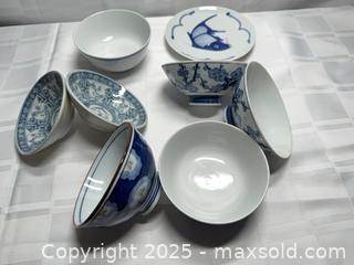 MaxSold Auction: Assorted Blue &#38; White Porcelain Bowls and Dishes, 9 Pcs - Toronto (Ontario, Canada) SELLER MANAGED Estate Sale Online Auction - Esander Drive (STORAGE)