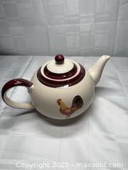 MaxSold Auction: Creative Tops England Ceramic Rooster Teapot, 6-Cup Ivory/Maroon - Toronto (Ontario, Canada) SELLER MANAGED Estate Sale Online Auction - Esander Drive (STORAGE)