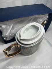 MaxSold Auction: Lidded Ceramic Teapot with Lid - Floral Blue/Green/Yellow - Toronto (Ontario, Canada) SELLER MANAGED Estate Sale Online Auction - Esander Drive (STORAGE)