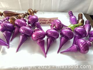 MaxSold Auction: Lot of 20 Glass Christmas Tree Finial Ornaments, Purple/Green/Copper - Toronto (Ontario, Canada) SELLER MANAGED Estate Sale Online Auction - Esander Drive (STORAGE)