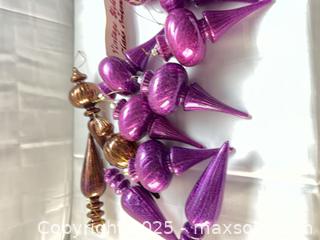 MaxSold Auction: Lot of 20 Glass Christmas Tree Finial Ornaments, Purple/Green/Copper - Toronto (Ontario, Canada) SELLER MANAGED Estate Sale Online Auction - Esander Drive (STORAGE)