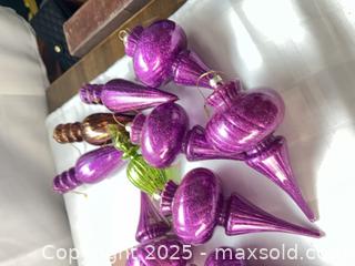 MaxSold Auction: Lot of 20 Glass Christmas Tree Finial Ornaments, Purple/Green/Copper - Toronto (Ontario, Canada) SELLER MANAGED Estate Sale Online Auction - Esander Drive (STORAGE)