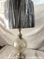 MaxSold Auction: Mercury Glass Sphere Table Lamp with Black Drum Shade - Toronto (Ontario, Canada) SELLER MANAGED Estate Sale Online Auction - Esander Drive (STORAGE)
