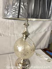 MaxSold Auction: Mercury Glass Sphere Table Lamp with Black Drum Shade - Toronto (Ontario, Canada) SELLER MANAGED Estate Sale Online Auction - Esander Drive (STORAGE)