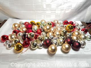 MaxSold Auction: Mixed Gold & Red Christmas Baubles Lot, Various Sizes (50+) - Toronto (Ontario, Canada) SELLER MANAGED Estate Sale Online Auction - Esander Drive (STORAGE)