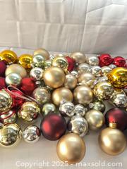 MaxSold Auction: Mixed Gold & Red Christmas Baubles Lot, Various Sizes (50+) - Toronto (Ontario, Canada) SELLER MANAGED Estate Sale Online Auction - Esander Drive (STORAGE)