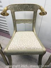 MaxSold Auction: Neoclassical Gunmetal-Frame Dining Chair with Ram-Head Arms - Toronto (Ontario, Canada) SELLER MANAGED Estate Sale Online Auction - Esander Drive (STORAGE)