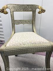 MaxSold Auction: Neoclassical Gunmetal-Frame Dining Chair with Ram-Head Arms - Toronto (Ontario, Canada) SELLER MANAGED Estate Sale Online Auction - Esander Drive (STORAGE)