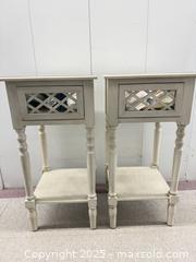 MaxSold Auction: Set of 2 Shabby Chic Distressed Off-White End/Side Tables - Toronto (Ontario, Canada) SELLER MANAGED Estate Sale Online Auction - Esander Drive (STORAGE)