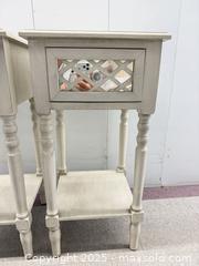 MaxSold Auction: Set of 2 Shabby Chic Distressed Off-White End/Side Tables - Toronto (Ontario, Canada) SELLER MANAGED Estate Sale Online Auction - Esander Drive (STORAGE)