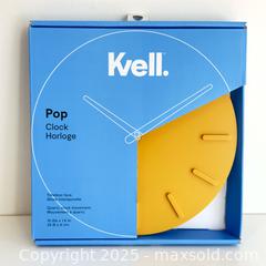 MaxSold Auction: Kvell POP Clock - Mustard Yellow - Scarborough (Ontario, Canada) SELLER MANAGED Downsizing Online Auction - Kingston Road (STORAGE)