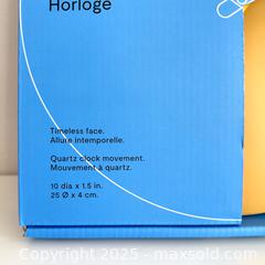 MaxSold Auction: Kvell POP Clock - Mustard Yellow - Scarborough (Ontario, Canada) SELLER MANAGED Downsizing Online Auction - Kingston Road (STORAGE)