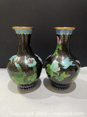 MaxSold Auction: (2) Vintage Asian Cloisonne Vases  - Richmond Hill (Ontario, Canada) SELLER MANAGED Reseller Online Auction - Highway 7 East (Shoppes Of The Parkway)