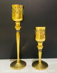 MaxSold Auction: (2)  Vintage Brass Candlestick Holders/ Tealight Holders with Pierced Diamonds - Richmond Hill (Ontario, Canada) SELLER MANAGED Reseller Online Auction - Highway 7 East (Shoppes Of The Parkway)