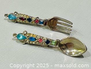 MaxSold Auction: Antique Costume Spoon & Fork Rhinestone Brooches  - Richmond Hill (Ontario, Canada) SELLER MANAGED Reseller Online Auction - Highway 7 East (Shoppes Of The Parkway)