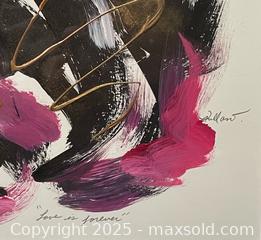 MaxSold Auction: Framed & Signed Modernist Abstract Painting Titled "Love Is Forever" - Richmond Hill (Ontario, Canada) SELLER MANAGED Reseller Online Auction - Highway 7 East (Shoppes Of The Parkway)