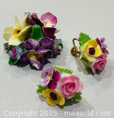 MaxSold Auction: Vintage English Bone China Brooch & Denton Earrings  - Richmond Hill (Ontario, Canada) SELLER MANAGED Reseller Online Auction - Highway 7 East (Shoppes Of The Parkway)