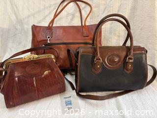 MaxSold Auction: Lot of 3 Leather Handbags  - Renton (Washington, USA) PARTNER MANAGED Downsizing Online Auction - South East 182nd Street