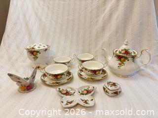 MaxSold Auction: Royal Albert Old Country Roses Bone China Set — 10+ Pieces - Renton (Washington, USA) PARTNER MANAGED Downsizing Online Auction - South East 182nd Street