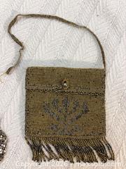 MaxSold Auction: Whiting & Davis 1920s Beaded Evening Bag with Fringe, Antique Gold - Renton (Washington, USA) PARTNER MANAGED Downsizing Online Auction - South East 182nd Street
