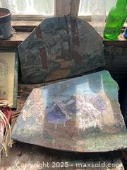 MaxSold Auction: Lot of 10 Shabby Chic Decor: Stained Glass, Rocks, Bottles, framed tree design, apple, pot - Trent Hills (Ontario, Canada)  PARTNER MANAGED Estate Sale Online Auction -  Trent River Road