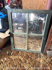 MaxSold Auction: Windowpane Wall Mirror (4-Pane) &#38; Solid Wood Mirror with Ledge - Trent Hills (Ontario, Canada)  PARTNER MANAGED Estate Sale Online Auction -  Trent River Road