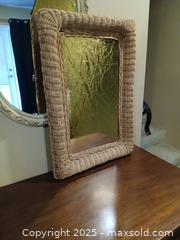 MaxSold Auction: Vintage Boho Wicker Mirror  28&#34; x 18&#34; - Saanich (British Columbia, Canada) SHORT NOTICE SELLER MANAGED Estate Sale Online Auction - Shelbourne Street