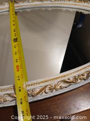 MaxSold Auction: Vintage White &#38; Gold Oval Mirror  34&#34; x 19&#34; - Saanich (British Columbia, Canada) SHORT NOTICE SELLER MANAGED Estate Sale Online Auction - Shelbourne Street