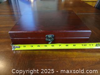 MaxSold Auction: Wooden Box + contents - Pins and more - Saanich (British Columbia, Canada) SHORT NOTICE SELLER MANAGED Estate Sale Online Auction - Shelbourne Street