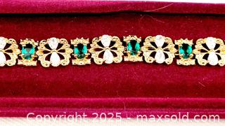 MaxSold Auction: Camrose &#38; Kross JBK Green &#38; Clear Crystal Gold Panel Bracelet - Ottawa (Ontario, Canada) SELLER MANAGED Downsizing Online Auction - Barrie Avenue