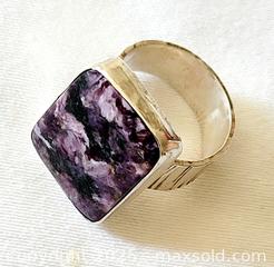 MaxSold Auction: Heavy Chunky Sterling Silver Ring with Purple Stone - Ottawa (Ontario, Canada) SELLER MANAGED Downsizing Online Auction - Barrie Avenue