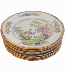 MaxSold Auction: Nine Antique Spode Peacock 6-Inch Dessert Side Plates - Ottawa (Ontario, Canada) SELLER MANAGED Downsizing Online Auction - Barrie Avenue