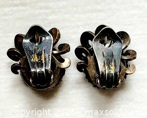 MaxSold Auction: Vintage Blue Glass Clip-On Earrings - Ottawa (Ontario, Canada) SELLER MANAGED Downsizing Online Auction - Barrie Avenue