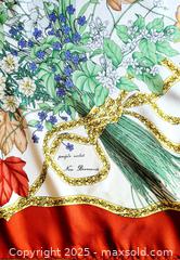MaxSold Auction: Vintage Holt Renfrew 100% Silk Twill Scarf Canadian Wildflowers Red Rust Border - Ottawa (Ontario, Canada) SELLER MANAGED Downsizing Online Auction - Barrie Avenue