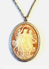MaxSold Auction: Vintage Large Cameo Locket Pendant &#38; Chain Necklace - Ottawa (Ontario, Canada) SELLER MANAGED Downsizing Online Auction - Barrie Avenue