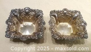 MaxSold Auction: Antique gold washed sterling silver salts and pair continental 835 silver salt spoons - Toronto (Ontario, Canada) SELLER MANAGED Downsizing Online Auction - Floyd Avenue